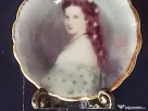 Miniatură Porțelan Reutter - Portret Împărăteasa Sisi, Aur 24K