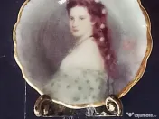 Miniatură Porțelan Reutter - Portret Împărăteasa Sisi, Aur 24K