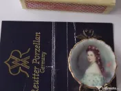 Miniatură Porțelan Reutter - Portret Împărăteasa Sisi, Aur 24K