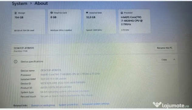 laptop Dell Precision 7720