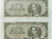 2 Bancnote 20 LEI 1950 - Republica Populară Română BNR 