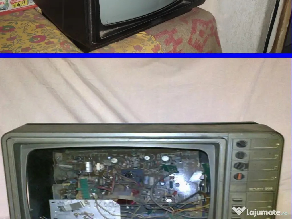 Televizor vintage alb negru portabil 2 bucati