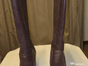 Cizme de dama Caprice din piele naturala maro cu fermoar marimea 38