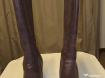 Cizme de dama Caprice din piele naturala maro cu fermoar marimea 38