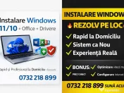 Instalare windows 11,10, office originale instalare la domiciliu pe loc ! 