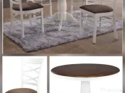 Masa rotunda cu 4 scaune Evelin pt. Living/Bucatarie lemn 