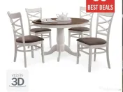 Masa rotunda cu 4 scaune Evelin pt. Living/Bucatarie lemn 