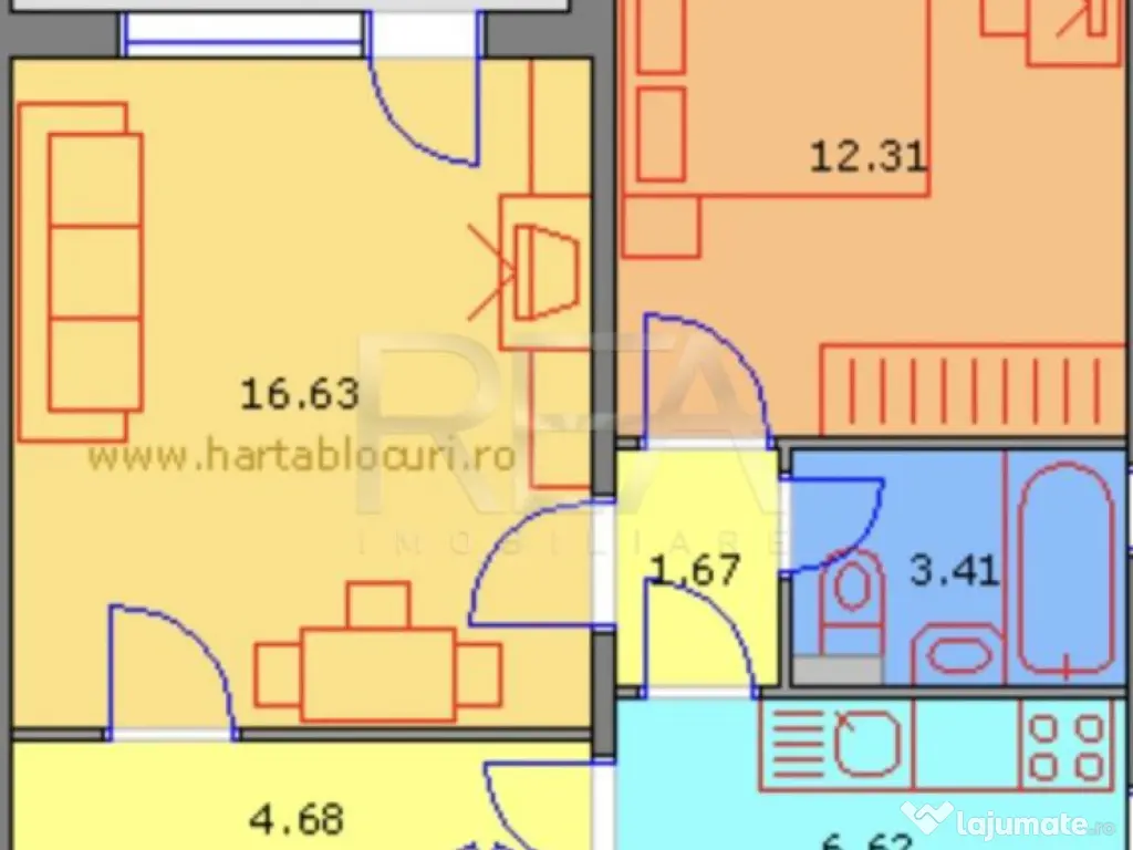 2 camere, et 6/10, anvelopat, 51 mp- Drumul Taberei