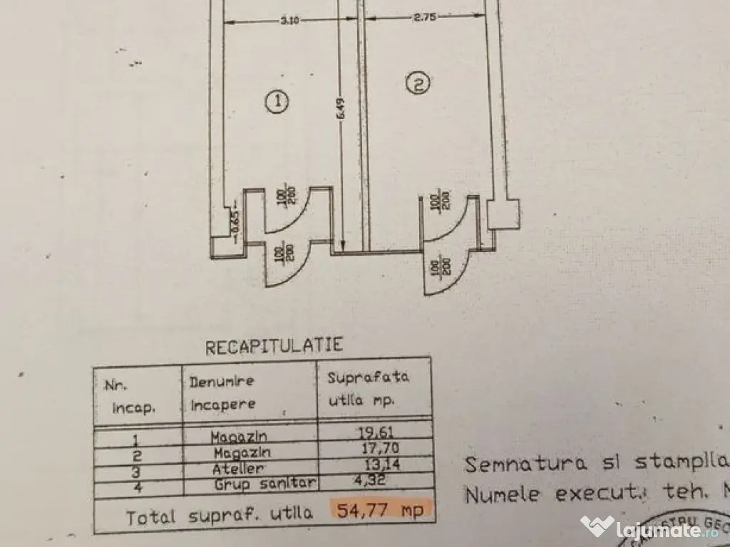 Zona Calea Moșilor sp 55 mp vitrina 6 m