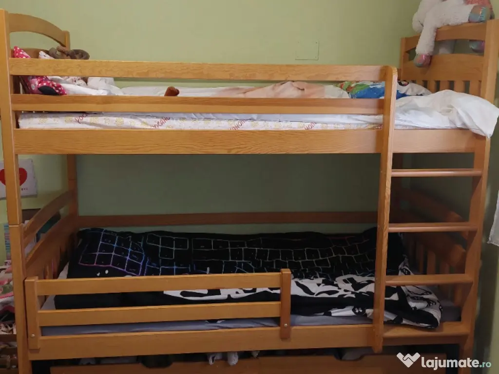 Vânzare Pat Supraetajat din Lemn Masiv