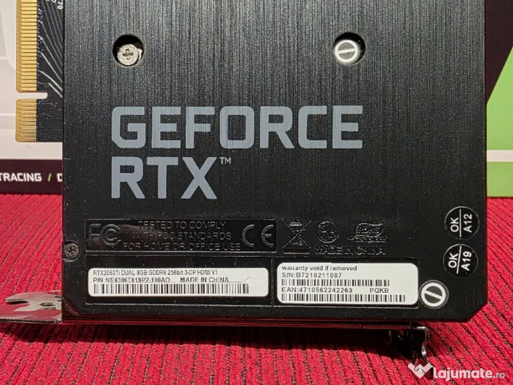 Placa video Palit Dual RTX 3060ti 8gb impecabila