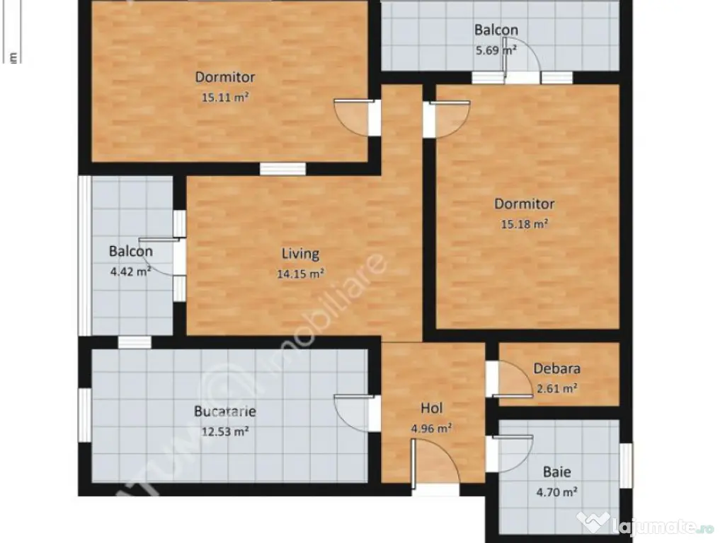 Apartament nou cu 3 camere si 2 balcoane de inchiriat in Sel