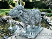 Statuetă văcuță Highland, gri patinat, model S106. 