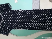 Rochiță de vară.Neagră cu buline albe. 