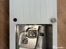 Chiuvetă Teka alb polar din sticla securizată + accesorii .