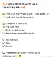 Oferim servicii de curățenie la domiciliu clientului preturile sunt negociabile 