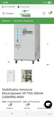 Stabilizator tensiune 30 kva 