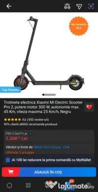 Trotineta Xiaomi Electric Scooter Pro 2,  240 km 