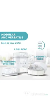 Sterilizator electric cu aburi 3 in 1 Chicco Steril Natural 