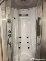 Cabină de duș cu hidromasaj, radio FM, ventilație și iluminare, cădiță inaltă 