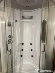 Cabină de duș cu hidromasaj, radio FM, ventilație și iluminare, cădiță inaltă 