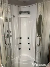 Cabină de duș cu hidromasaj, radio FM, ventilație și iluminare, cădiță inaltă 