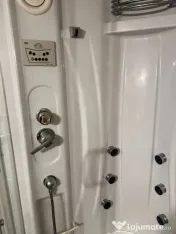 Cabină de duș cu hidromasaj, radio FM, ventilație și iluminare, cădiță inaltă 