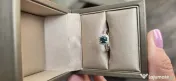 Inel aur alb cu diamant albastru 