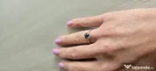 Inel aur alb cu diamant albastru 