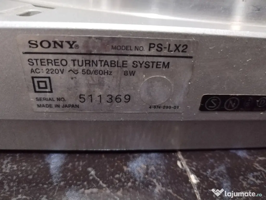 Pick-up deck stereo Sony PS-LX2 piese