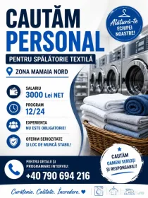 Personal spalatorie textile program 12/24