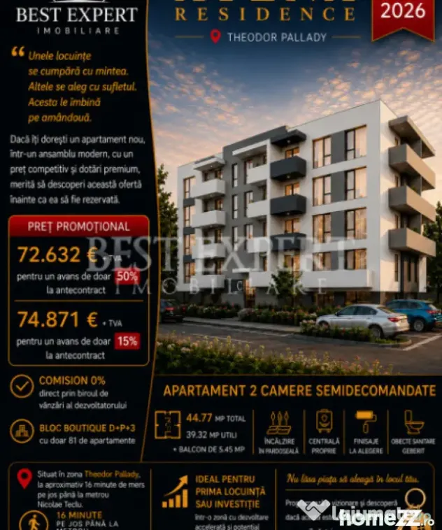 Direct Dezvoltator | Apartament 2 Camere | Bonus Loc de Parc
