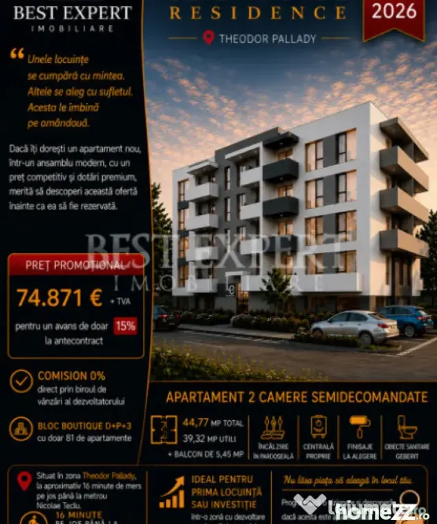 2 Camere Ideal Investitie -Bonus Parcare descoperita -Credit