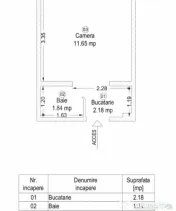Garsonieră compactă și practică, 15,67 mp, zona UMT – 