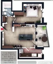 Apartament 2 camere, balcon, intermediar CF, parcare subtera 