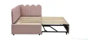 NOU Pat principal tapiterie catifea roz 140x200 cm / pat extensibil 90x190 cm 