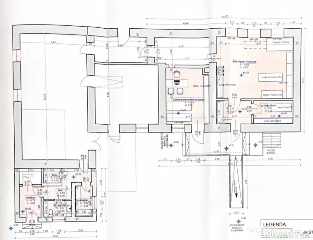 Spațiu de închiriat potrivit pentru brutărie, patiserie, producție, central
