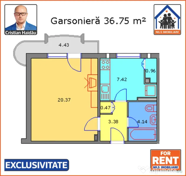 Garsoniera superba de inchiriat la Brancoveanu! Renovata, mobilata