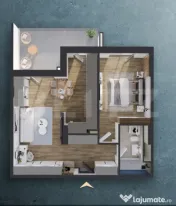 Apartament 2 camere, 59 mp, balcon 13 mp, proiect nou nZEB,