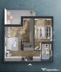 Apartament 2 camere, 59 mp, balcon 13 mp, proiect nou nZEB,