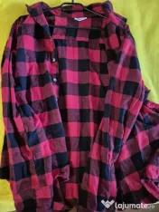 Camasa/flanel,M,culoare rosu cu negru 