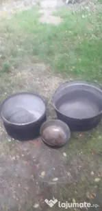 Vand ceaun, tuci fonta 2 buc. si caldare de arama