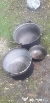 Vand ceaun, tuci fonta 2 buc. si caldare de arama 