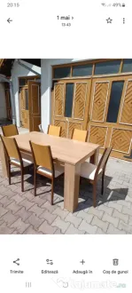 Masă extensibilă și 6 scaune