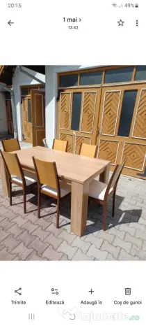 Masă extensibilă și 6 scaune