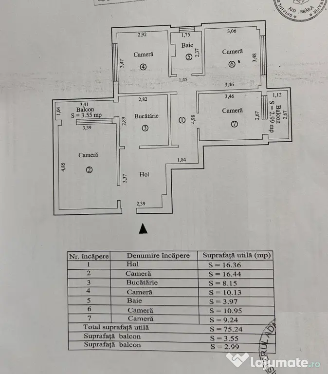 Apartament 4 camere - suprafata 81mp - Vidin. etaj 3.