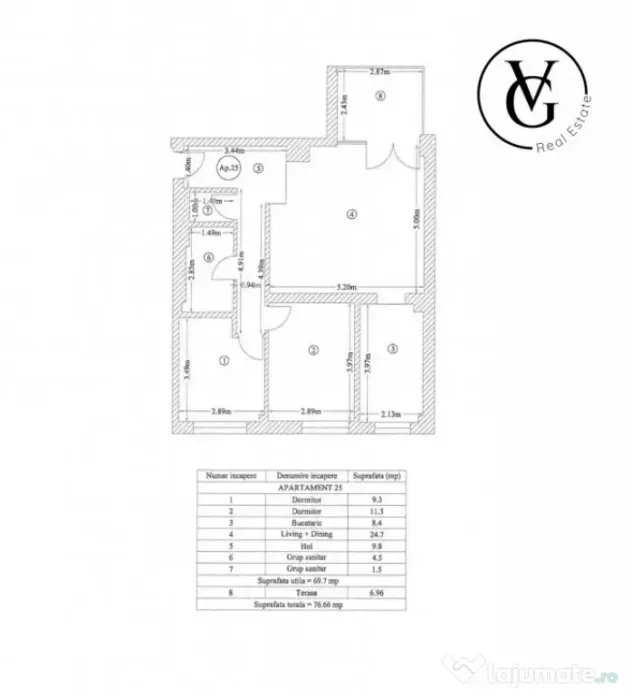 Apartament 3 camere - decomandat - zona Floreasca