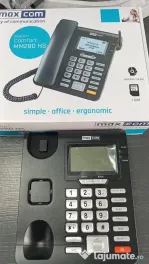 Telefon fix Maxcom Comfort MM28DHS cu SIM, Black