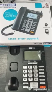 Telefon fix Maxcom Comfort MM28DHS cu SIM, Black