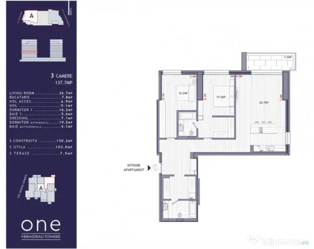 3 camere One Herastrau Towers